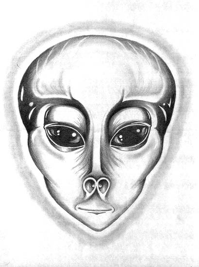ET Head drawing by ©Steven Ingersole